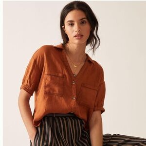 Anthropologie Pilcro Linen Buttondown